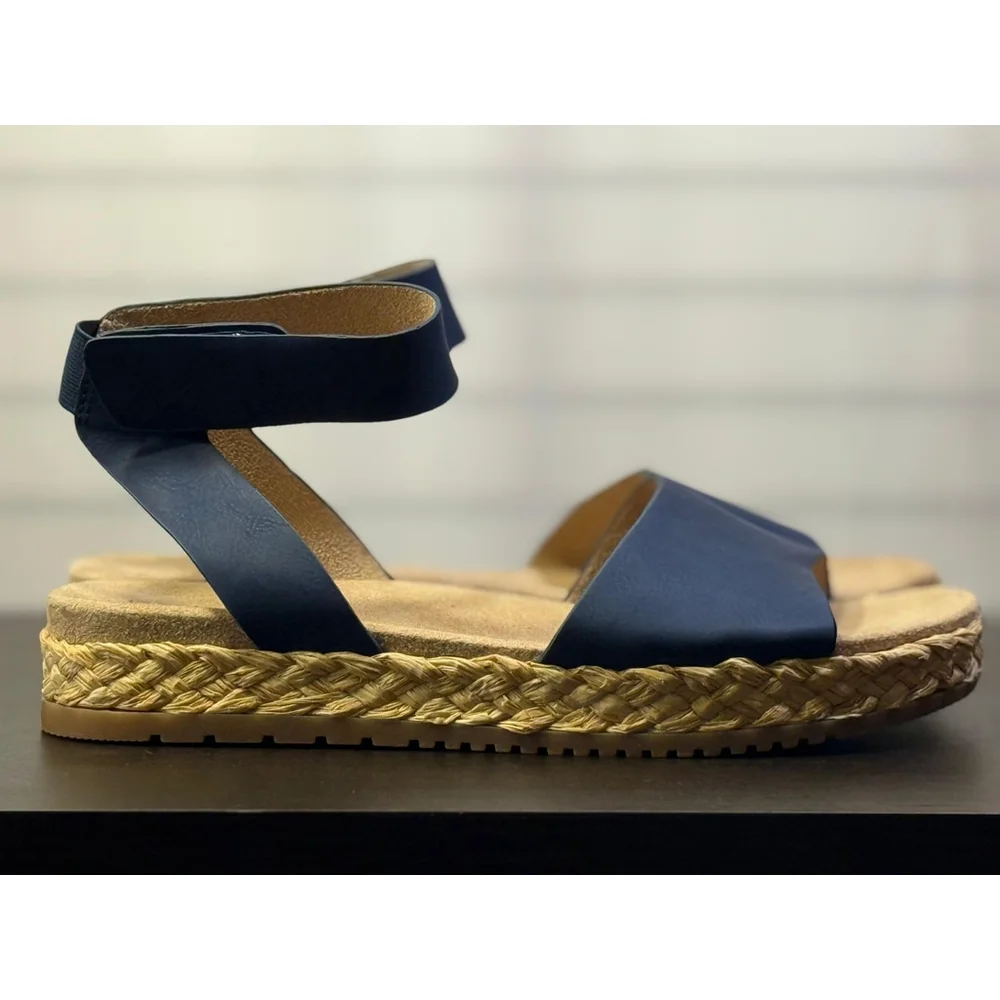 Soul Naturalizer Women Strappy Flat Elegant Braided Espadrille Sandal 9 M Blue - Picture 8 of 16